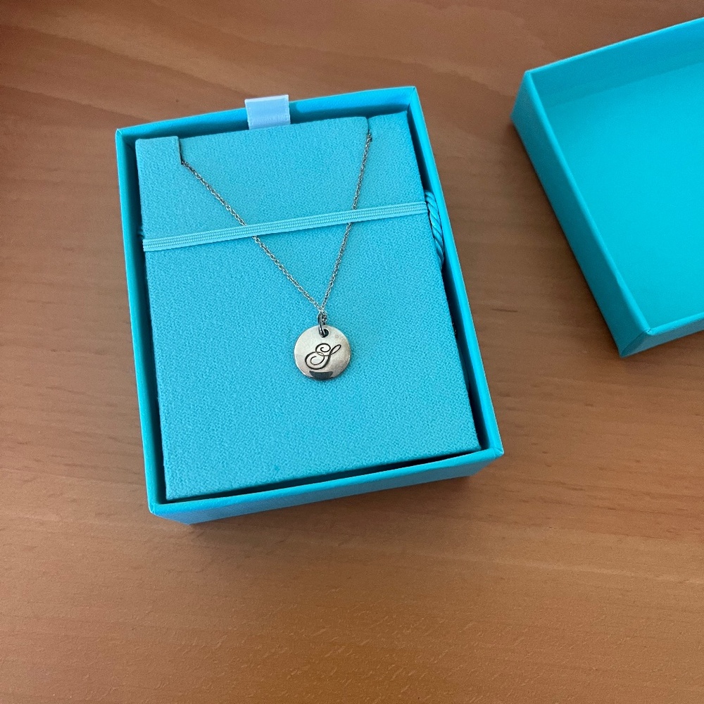 Tiffany Notes Alphabet Disc Charm Necklace